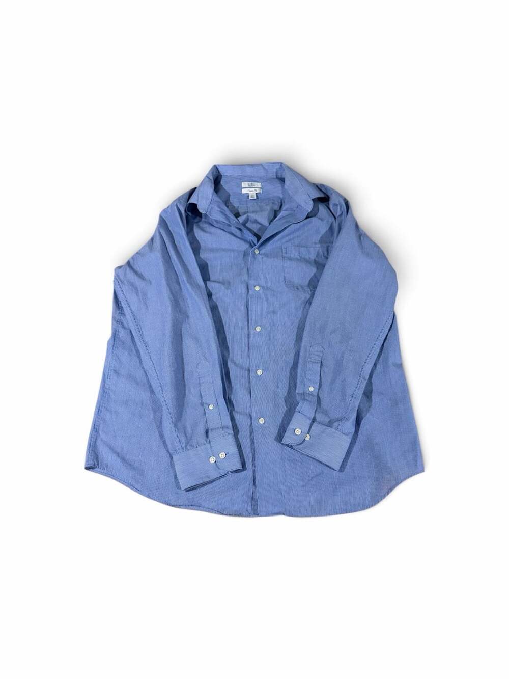 Croft & Barrow Classic Fit Dress Shirt Size 16-16.5 34/35 Blue Stripe